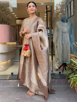 Pure Kanjivaram Glass Tissue Suit Set