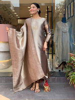 Pure Kanjivaram Glass Tissue Suit Set