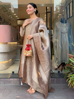 Pure Kanjivaram Glass Tissue Suit Set