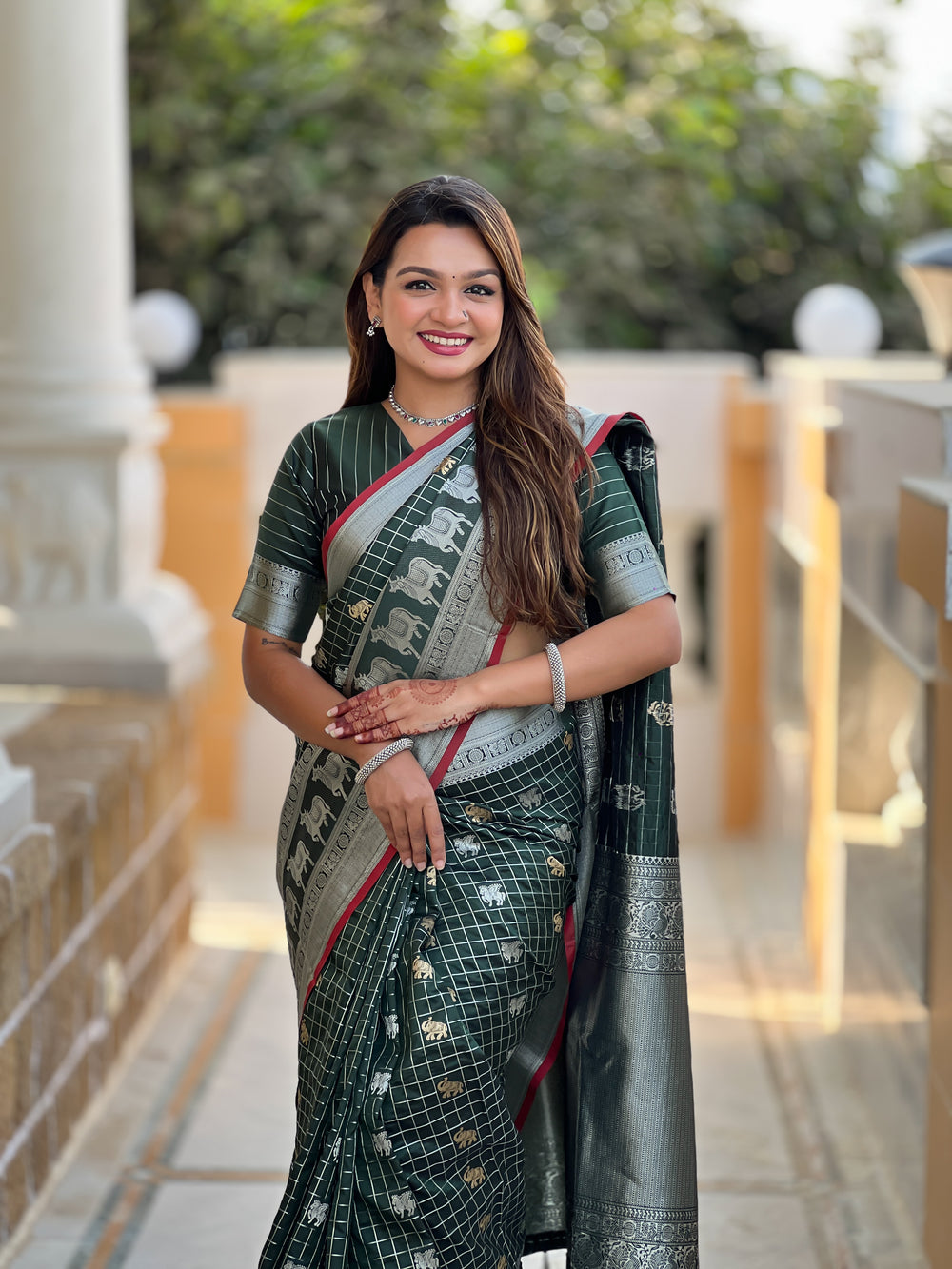 Green Jacquard Saree