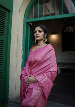 Charming Pink Jacquard Saree 