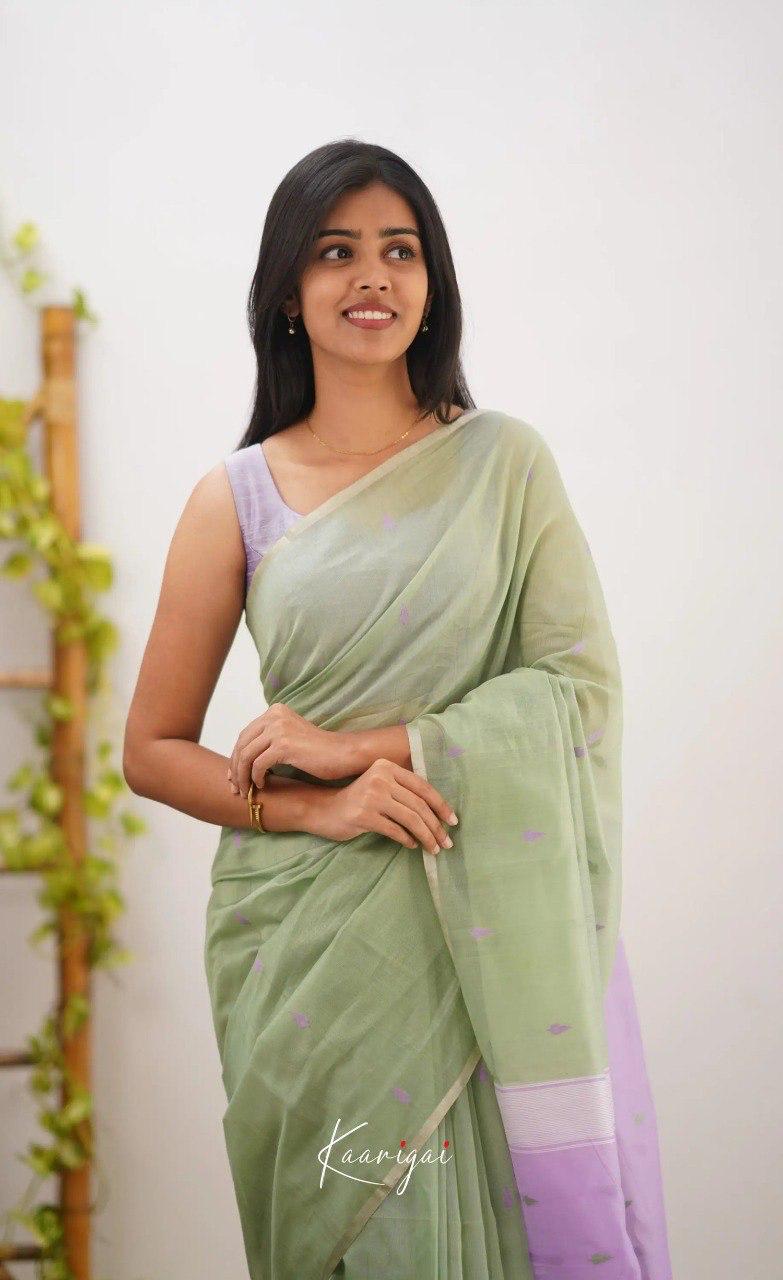 Pista Jacquard Saree