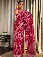 Royal Maroon Jacquard Saree