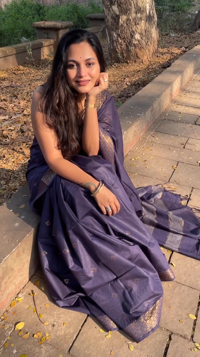 Elegant Purple Jacquard Saree for Party, Festive & Traditional Wear