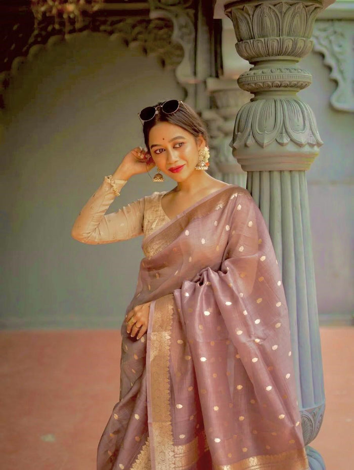 Light Purple Jacquard Saree – Soft, Elegant & Perfect for Every Celebration