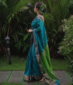Tea Blue Jacquard Saree