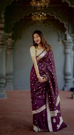 Wine Jacquard Saree