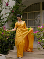 Sunshine Yellow Jacquard Saree