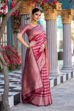 Premium Dark Pink Jacquard Saree