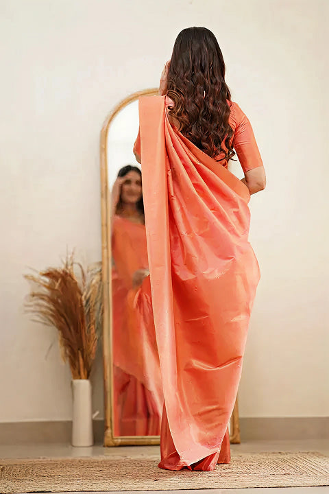 Graceful Pink Jacquard Saree – Soft Luxury Weave for Festive & Party Wear