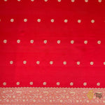 Bright Red Jacquard Saree