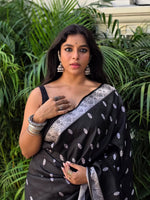 Classic Black Jacquard Saree