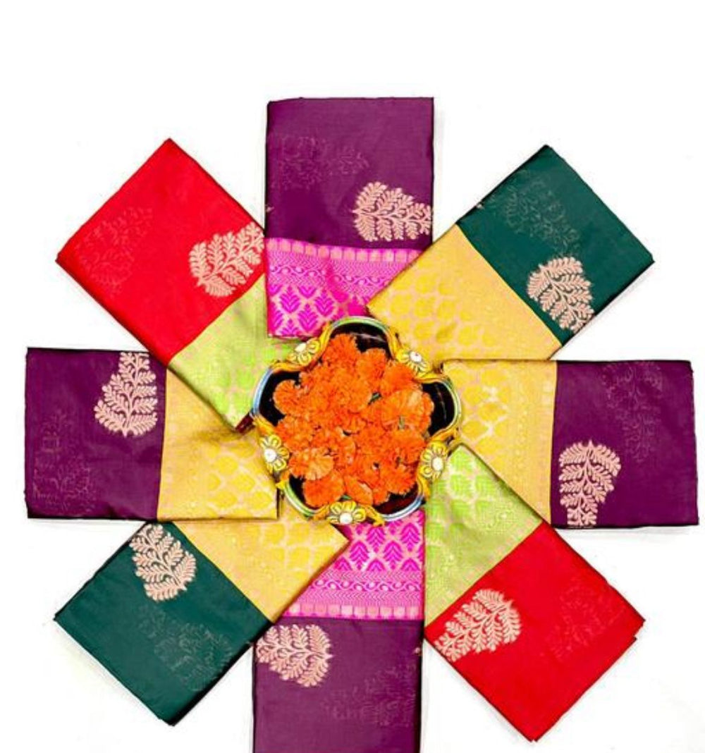 Brick Red Jacquard Saree