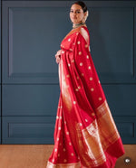 Royal Red Jacquard Saree