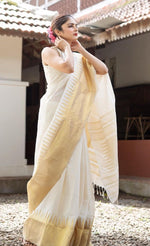 Pure White Jacquard Saree