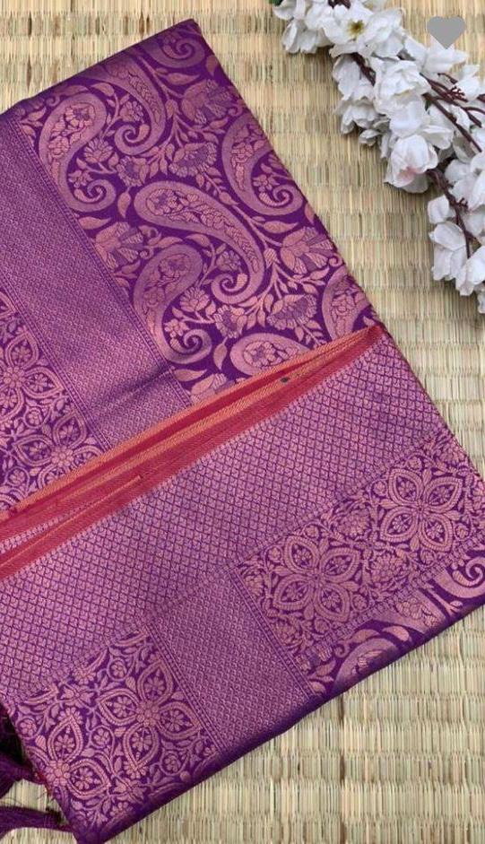 Royal Purple Jacquard Saree