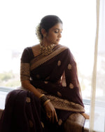 Elegant Maroon Jacquard Saree