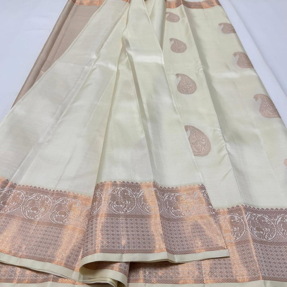 Off White Jacquard Saree