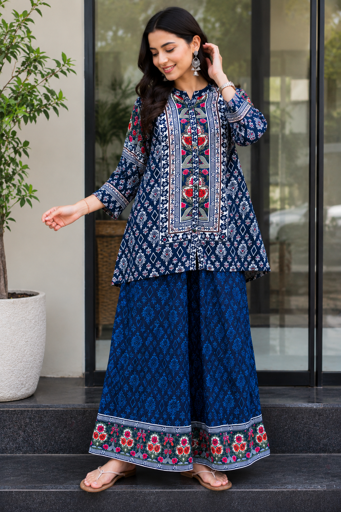 Women's Pure Natural Crape Floral Printed Co-Ord Set