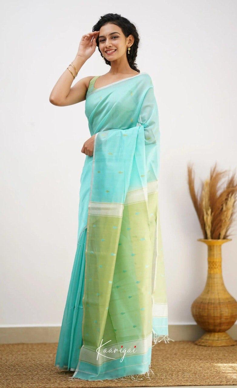 Sky Pista Jacquard Saree