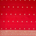 Bright Red Jacquard Saree for Women