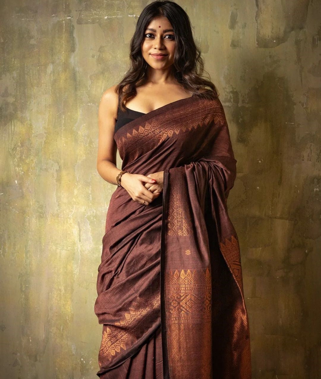 Luxurious Coffee Jacquard Saree