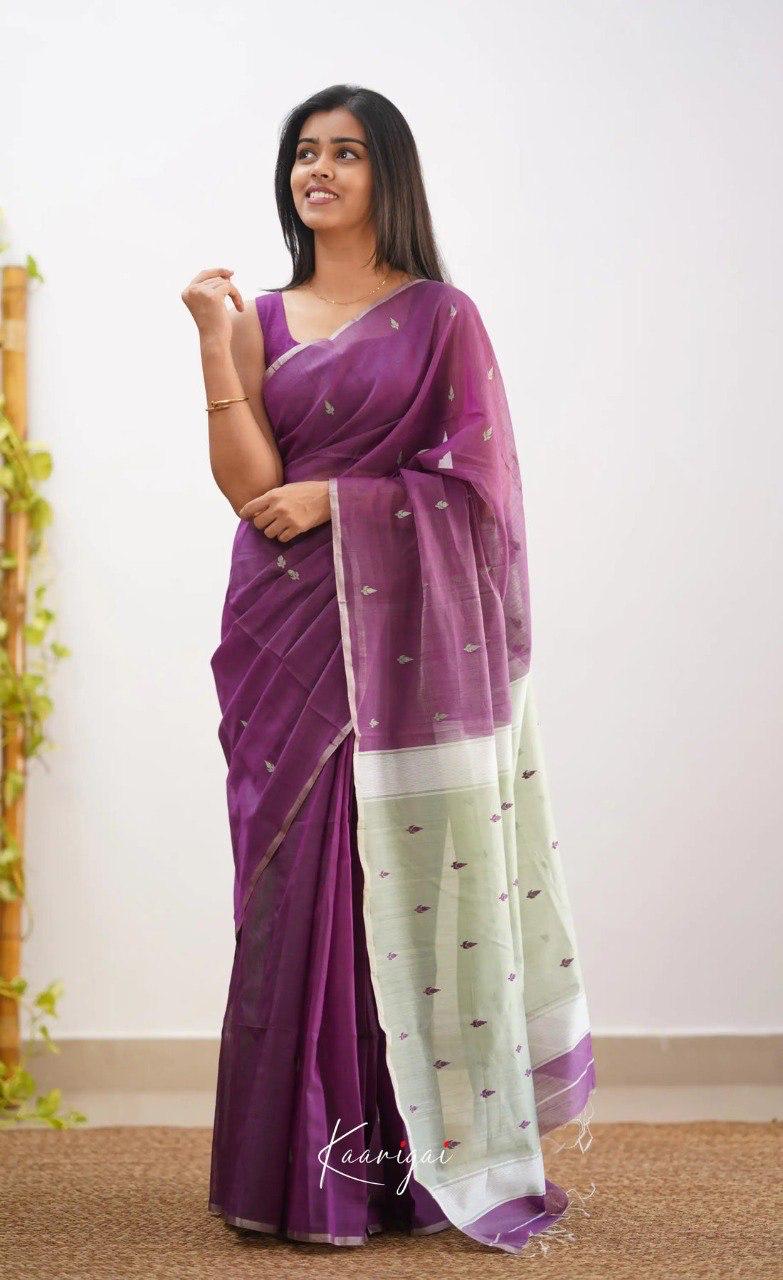 Wine Pista Jacquard Saree 