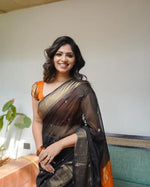 Black Jacquard Saree