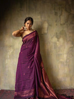 Luxury Wine Jacquard Saree
