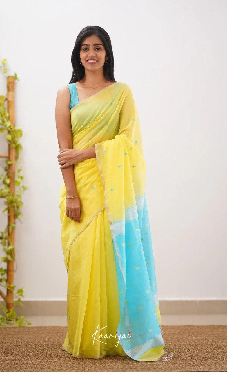 Yellow Sky Jacquard Saree