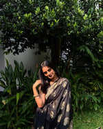 Luxury Black Jacquard Saree 