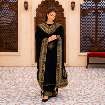 Luxury Black Embroidered Pakistani Suit Set