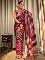 Royal Maroon Jacquard Saree