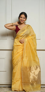 Yellow Jacquard Saree