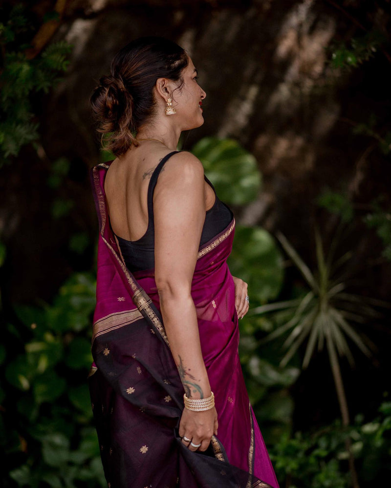 Purple Jacquard Saree