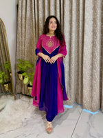 Royal Bloom Magenta Anarkali Set