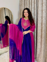 Royal Bloom Magenta Anarkali Set