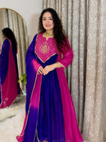 Royal Bloom Magenta Anarkali Set