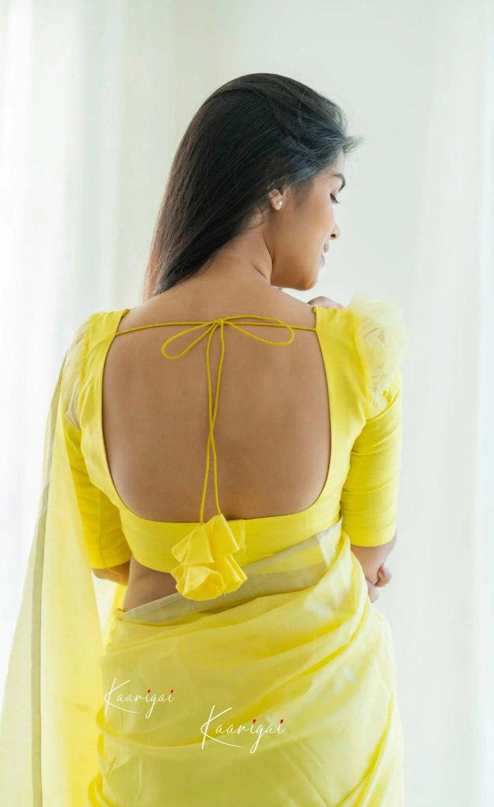 Yellow Jacquard Saree – Bright Festive Elegance with Luxurious Woven Detail