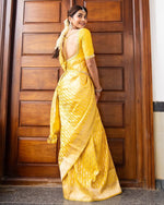 Sunshine Yellow Jacquard Saree