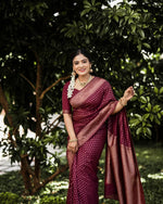 Maroon Jacquard Saree