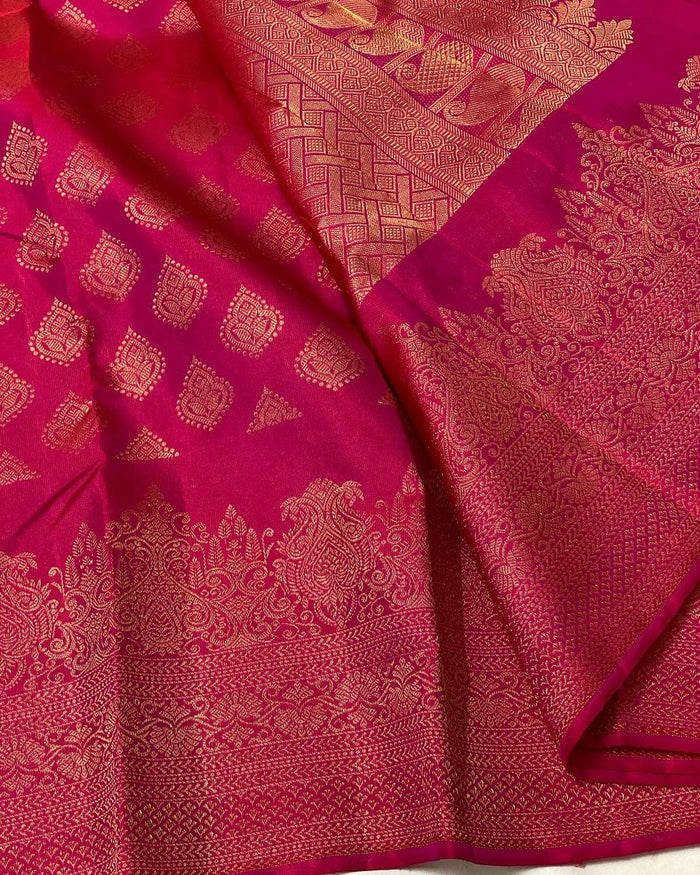 Royal Dark Pink Jacquard Saree for Women – Premium Festive, Party & Wedding Wear