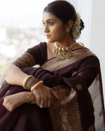 Elegant Maroon Jacquard Saree