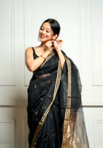 Elegant Black Jacquard Saree