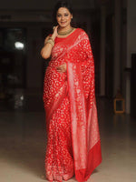 Luxury Red Jacquard Saree