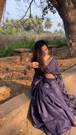 Elegant Purple Jacquard Saree