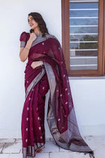 Royal Wine Jacquard Saree