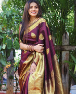 Premium Wine Jacquard Saree