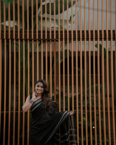 Classic Black Jacquard Saree