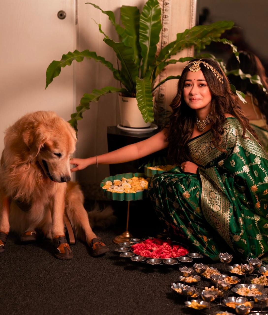 Elegant Green Jacquard Saree